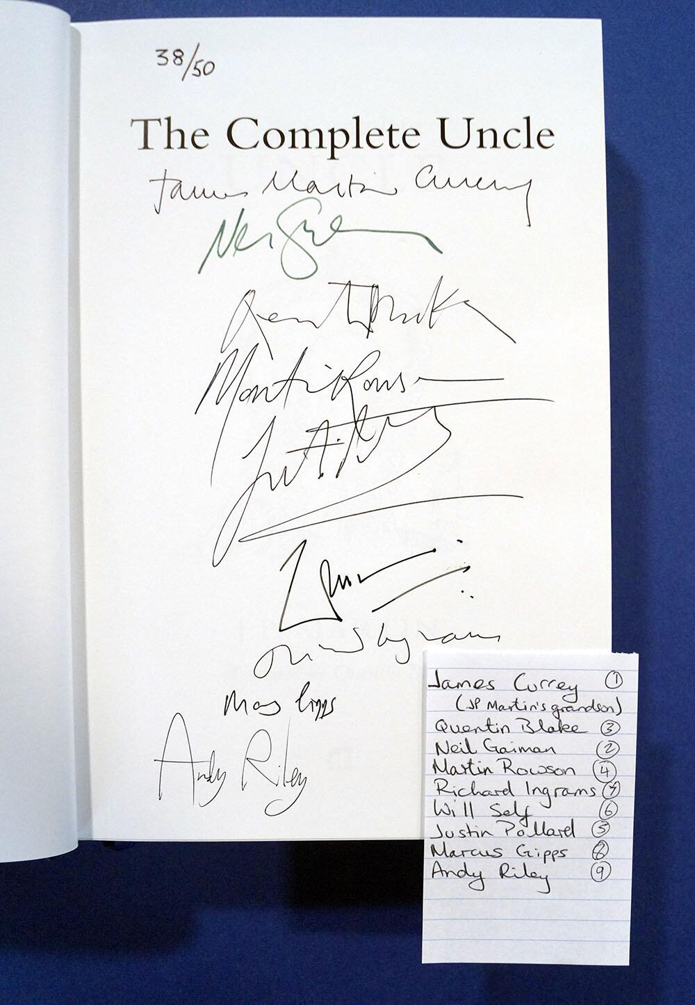 The Complete Uncle (signed by JP Martin, Quentin Blake, Neil Gaiman, et al) by J. P. Martin, Neil Gaiman, Richard Ingrams, Garth Nix, Justin Pollard,