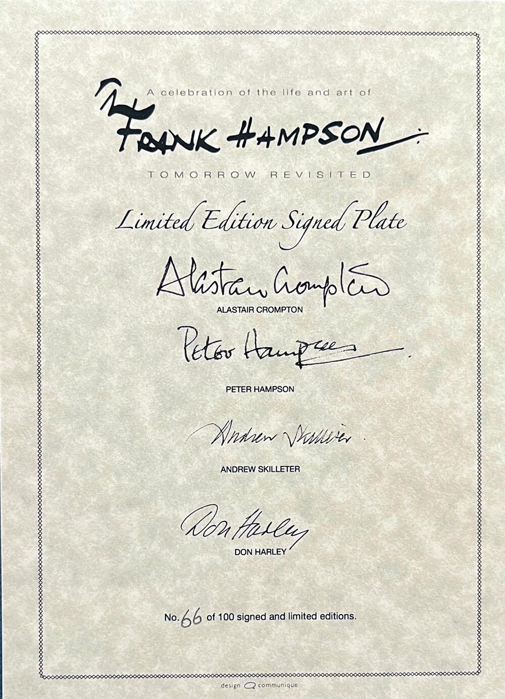 Signed Certificate, Tomorrow Revisited: A Celebration of the Life and Art of Frank Hampson (Deluxe Leatherbound #66/100)