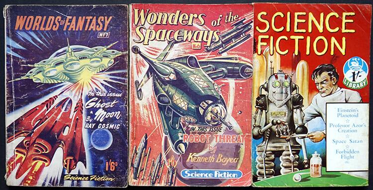 Assorted Science Fiction Pulp Novels (3 BOOKS) by C. M. Kornbluth, Robert A. W. Lowndes, Frederik Pohl, Norman Lazenby, Ray Cosmic, Charles Grey, W. S