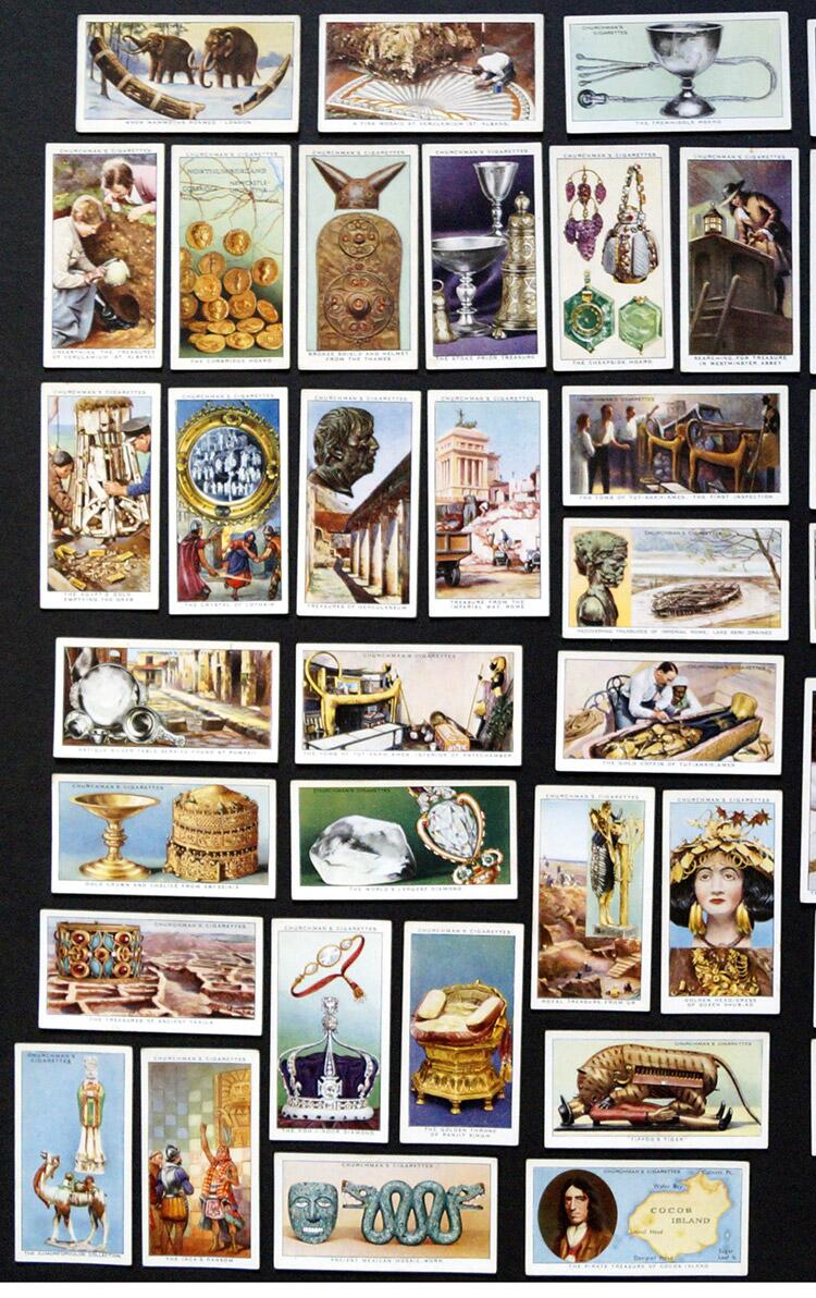 churchman cigarette cards Complete Set of 50 'Treasure Trove' W. A. & A. C. Churchman Cigarette Cards  (1937)