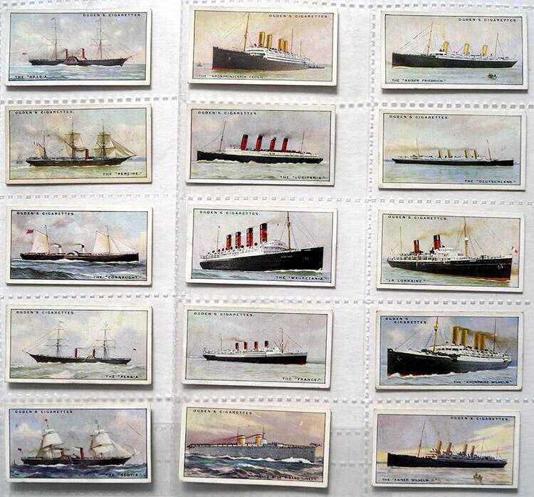 Complete Set of 50 'The Blue Riband Of The Atlantic' Ogden's Cigarette Cards (1929)