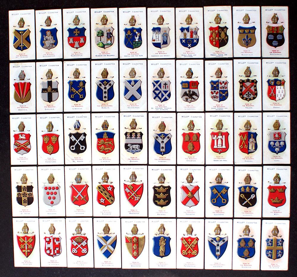 Cigarette Cards: Arms Of The Bishopric (1907) (50 cards)