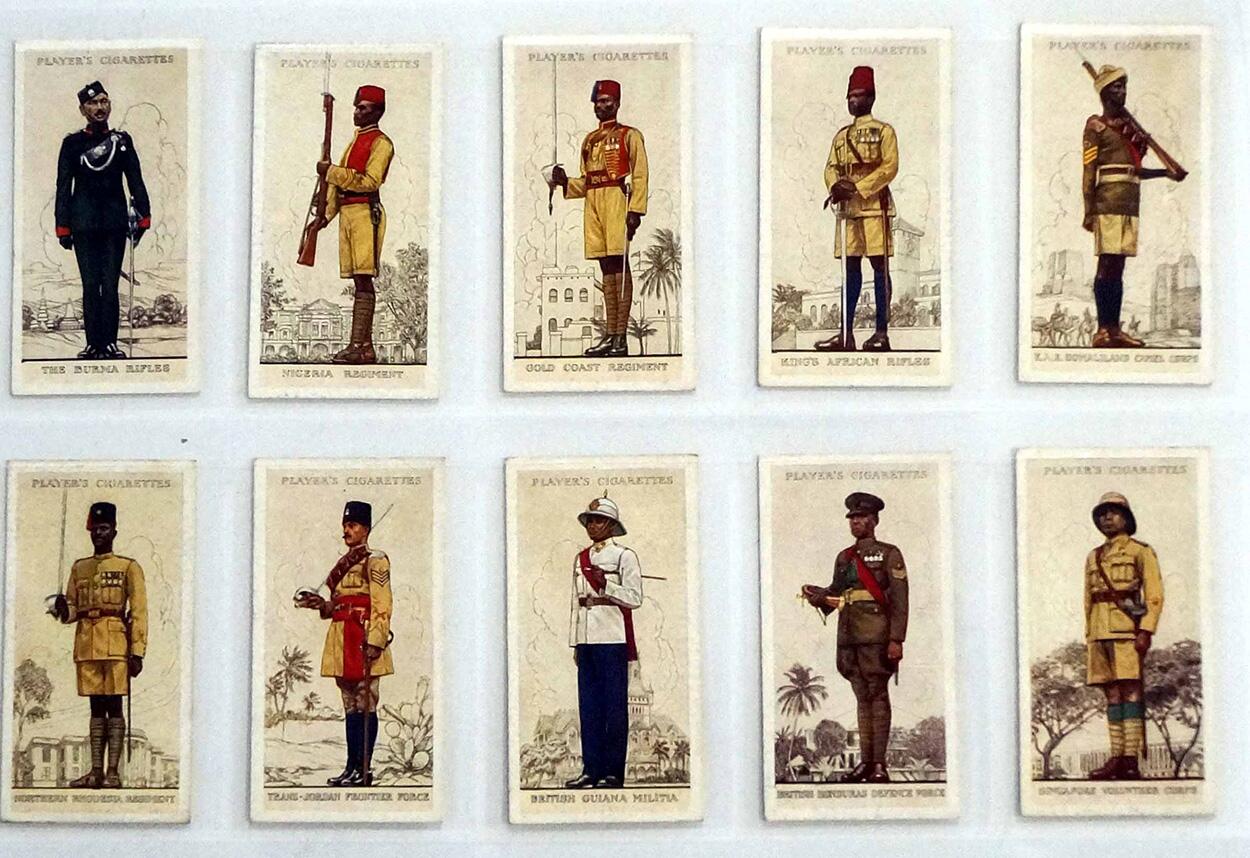 Full Set of 50 Cigarette Cards: Military Uniforms of the British Empire Overseas (1938) by Various