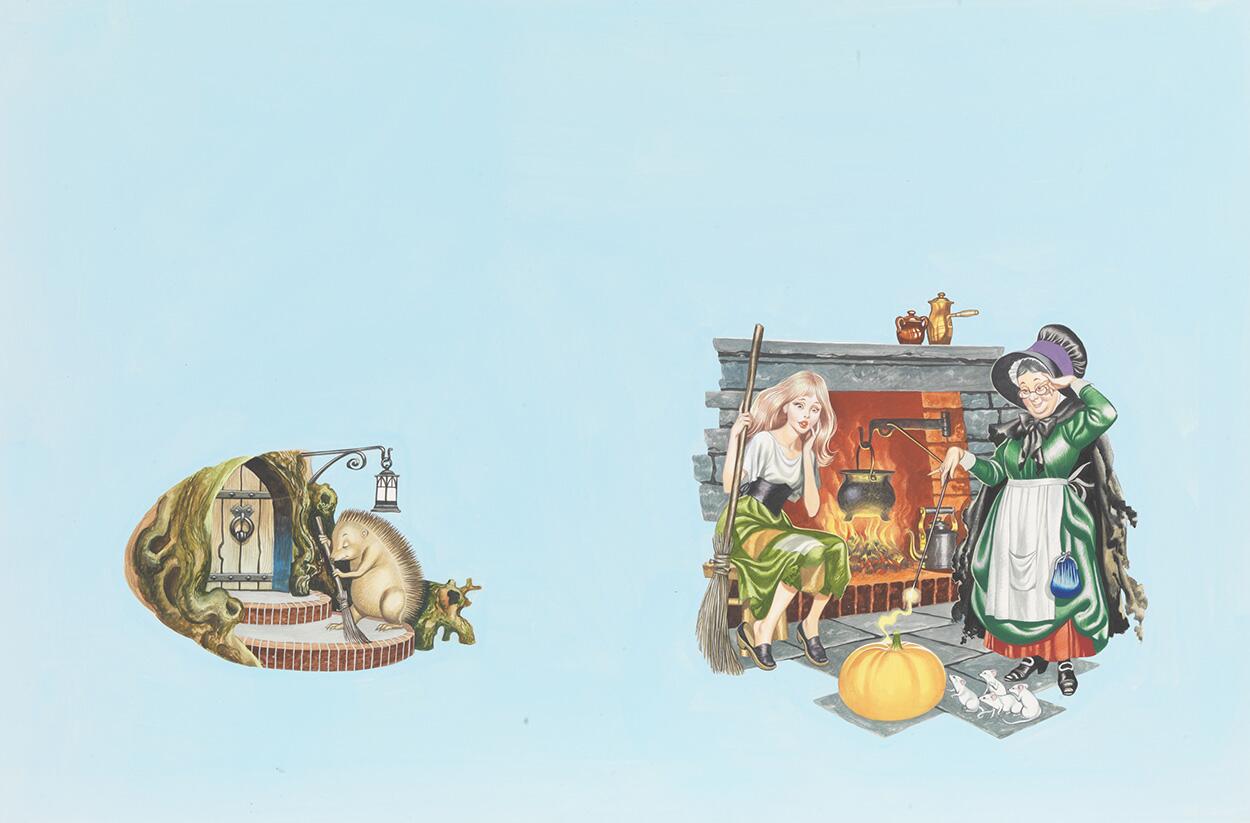 Cinderella - Fairy Godmother and Pumpkin art by Ron Embleton