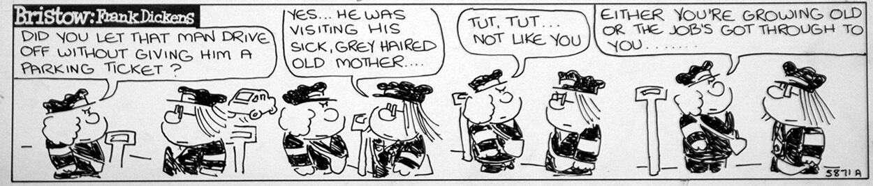 Bristow daily newspaper strip: Meter Maids art by Frank Dickens