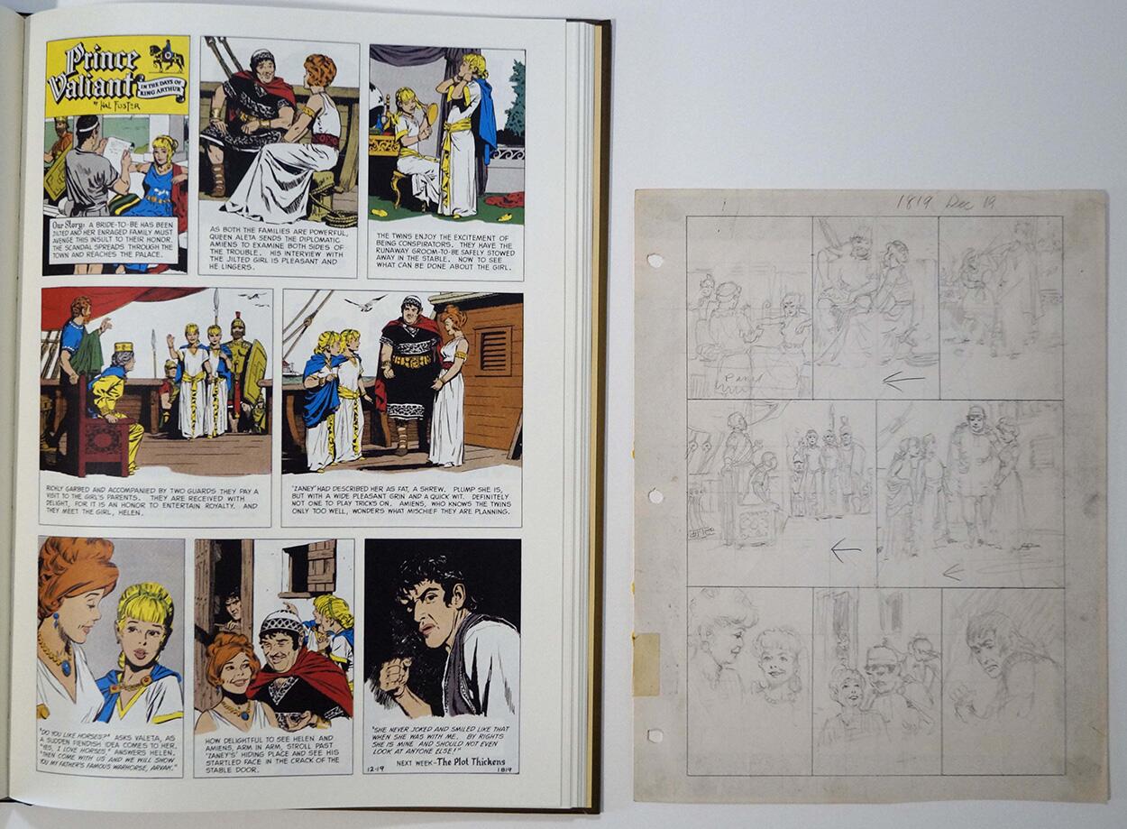 prelim whole page and printed page art by Hal Foster
