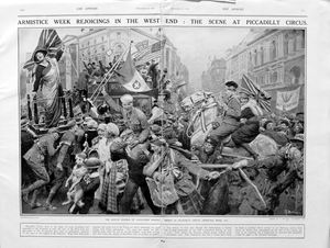 Armistice Week (original page from The Sphere 1918) art by Fortunino Matania