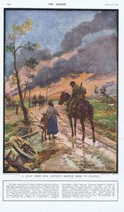 A scene in France (original page from The Sphere 1919) art by Fortunino Matania