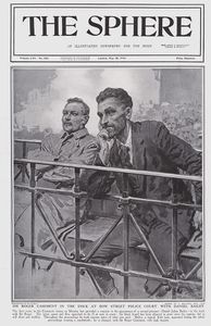 Sir Roger Casement at Bow Street Court (original cover page from The Sphere 1916) art by Fortunino M