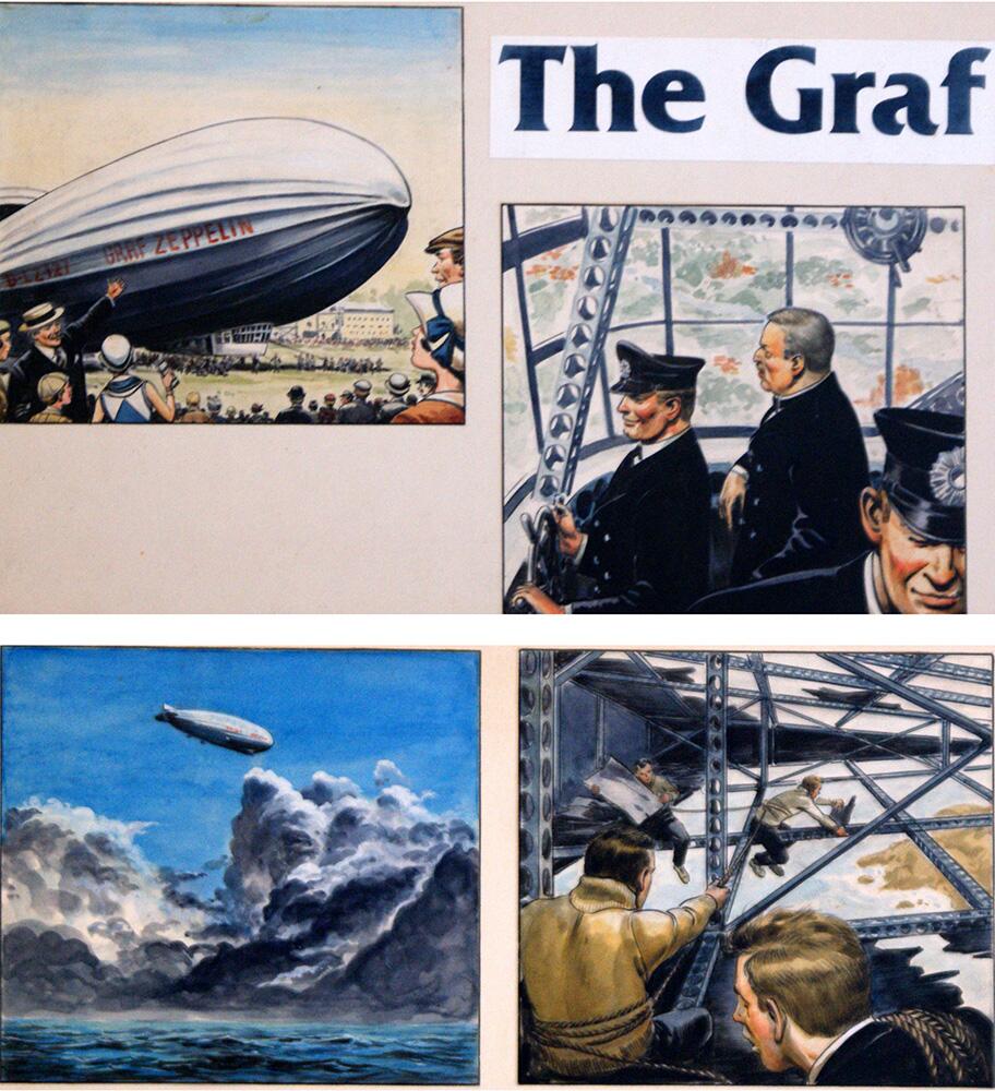 The Graf Zeppelin (TWO boards) art by Alberto Salinas