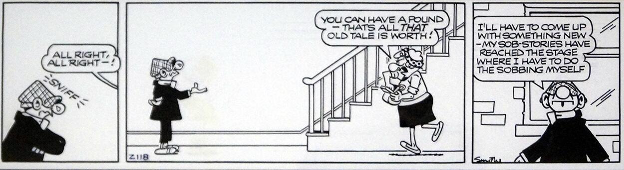 Andy Capp daily strip Sniff  (FRAMED) art by Reg Smythe