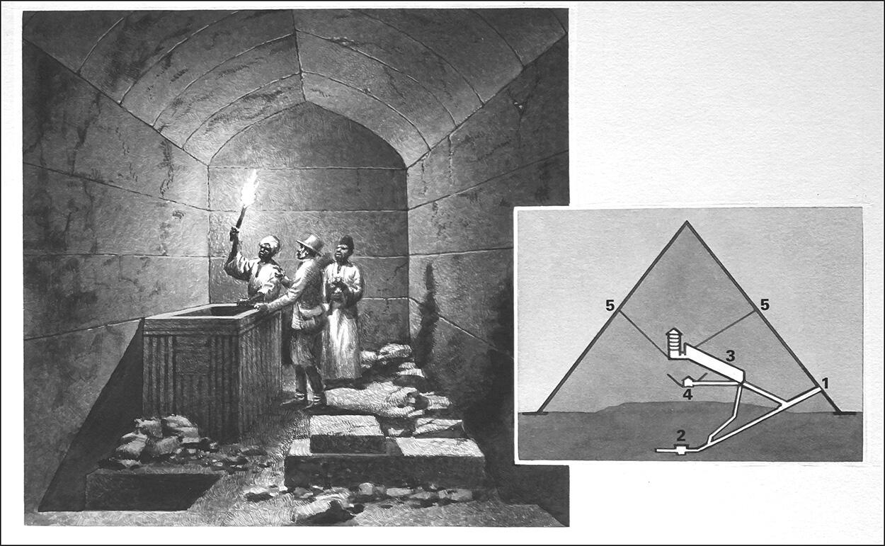 The Tomb of Menkaura at Giza art by Patrick Nicolle