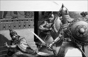 Death of Sennacherib art by Patrick Nicolle