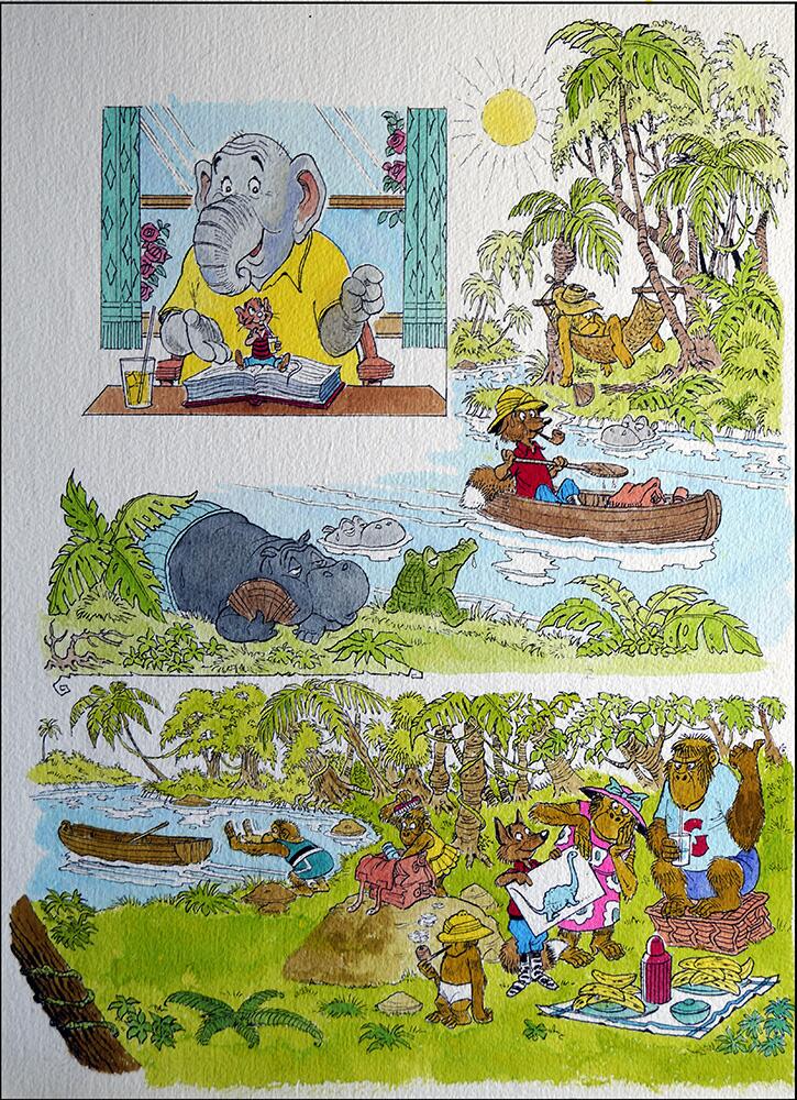 Meanwhile…Back In The Jungle  (FOUR pages) art by Peter Woolcock