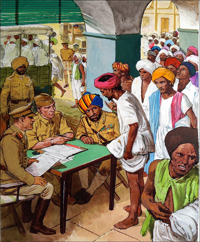 India Enters World War Two art by Clive Uptton