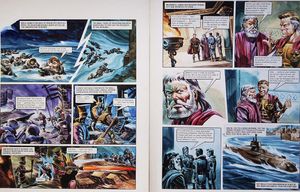 Night Attack from 'The Hericon/Nivatian Conflict' (TWO pages) art by Gerry Wood