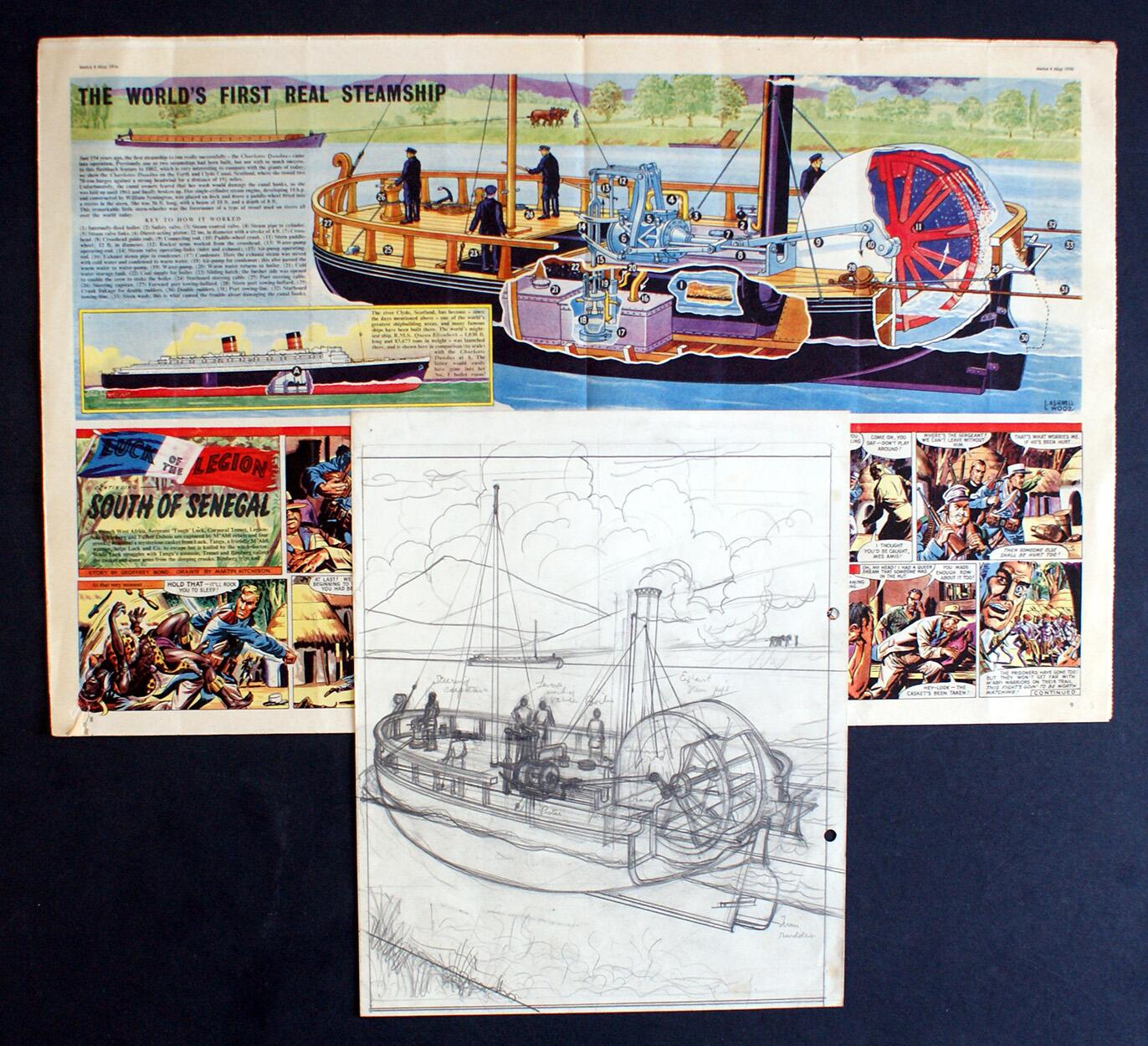 Eagle comic (included) art by Leslie Ashwell Wood