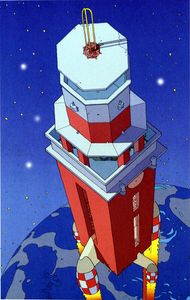 Rocket art by Moebius (Jean Giraud)
