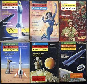 Fantasy & Science Fiction: 1957 - Volume 12, #1 - #4 +#6 & Volume 13, #5 (6 issues)
