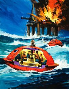 North Sea Explosion art by Gerry Wood