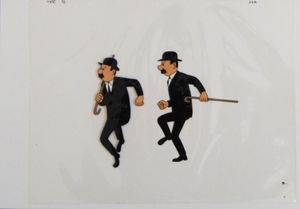 Dupont et Dupond (Thompson Twins: Tintin) - Animation Cel and Production Drawing art by Belvision St
