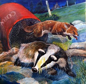 Badger and Fox art by G W Backhouse