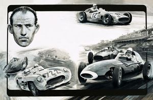 Stirling Moss art by Graham Coton
