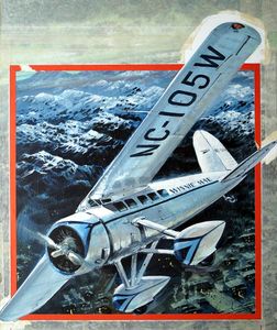 The First Man to Fly Solo Around the World art by Graham Coton