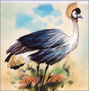 Crowned Crane art by Reginald B Davis