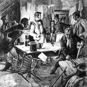 Early Police Break Up Political Meeting art by Cecil Doughty