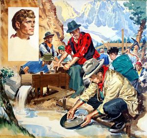 Panning for Gold art by Horace Gaffron