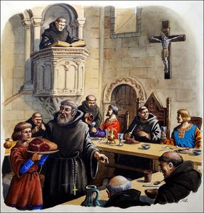Life in the Monasteries art by Michael Godfrey