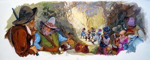 Rip Van Winkle - Rip Drinks With The Dwarves art by Gwen Green