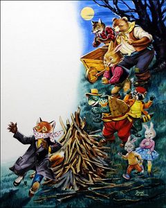 Bonfire Night art by Henry Fox