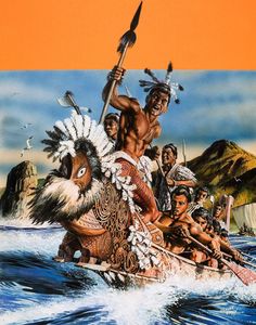 War Canoe art by Oliver Frey