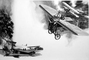 Early History of the Royal Flying Corps art by Wilf Hardy