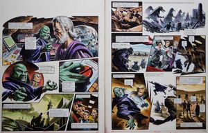 The Disintegrator from 'The Monsters of Caton' (TWO pages) art by Oliver Frey