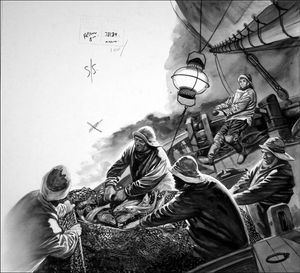 Bringing In The Catch art by Peter Jackson