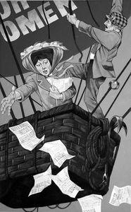 Balloon Over Suffragette City art by Richard Hook