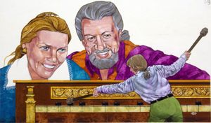 Gulliver's Travels: Voyage to Brobdingnag - Pianist art by Richard Hook