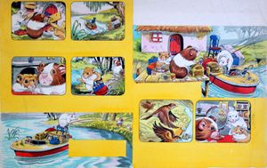Riverbank Tales: Supplies on the Dock art by Eric Kincaid