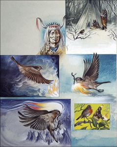How The Robin Burned His Breast art by Eric Kincaid