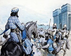 Defending Babylon art by James E McConnell