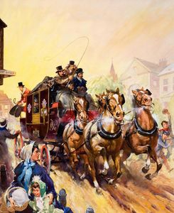 The Mail Coach Arrives art by James E McConnell