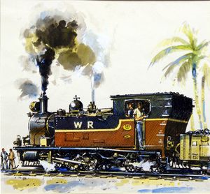Tank Engine on Bengali Railway art by John S Smith