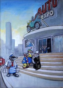 Car Show art by Philip Mendoza