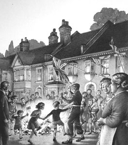 VE Day Celebrations art by Patrick Nicolle