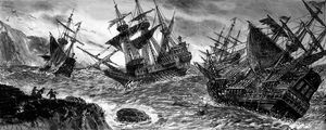 Wrecks of the Spanish Armada art by Ken Petts