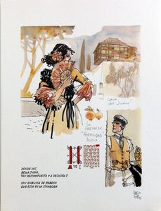 Bella Judia and Corto Maltese art by Hugo Pratt