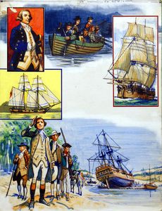 Scrapbook of the British Sailor: Captain James Cook art by Eric Parker